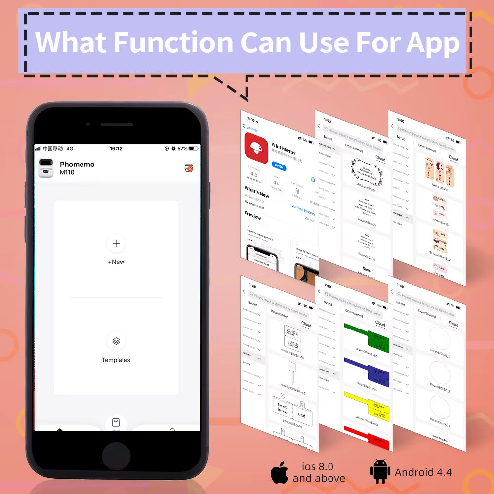 Phomemo M110 Portable Label Printer Mini Thermal Self-Adhesive Sticker Printer Mobile Pocket Tag Price UV Label Sticker Printer